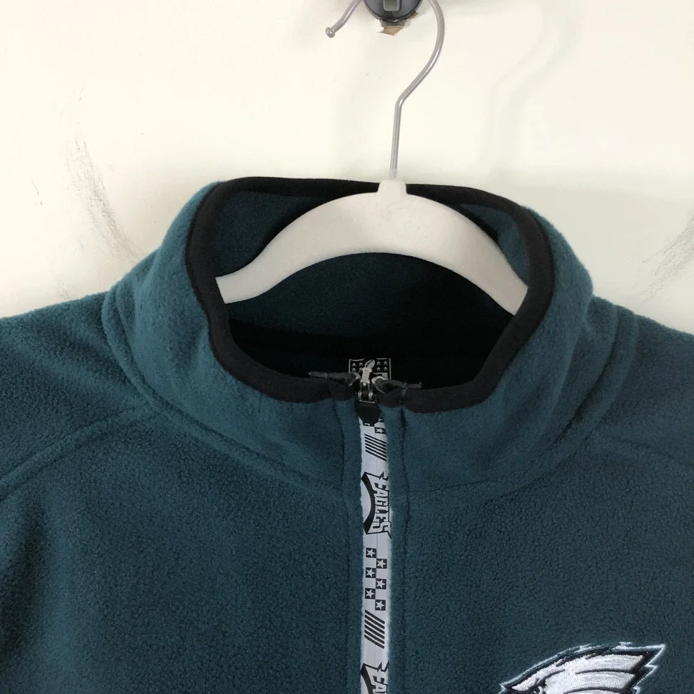Philadelphia Eagles NFL Team Apparel Full Zip Fleece Vest Men's Sz S Green